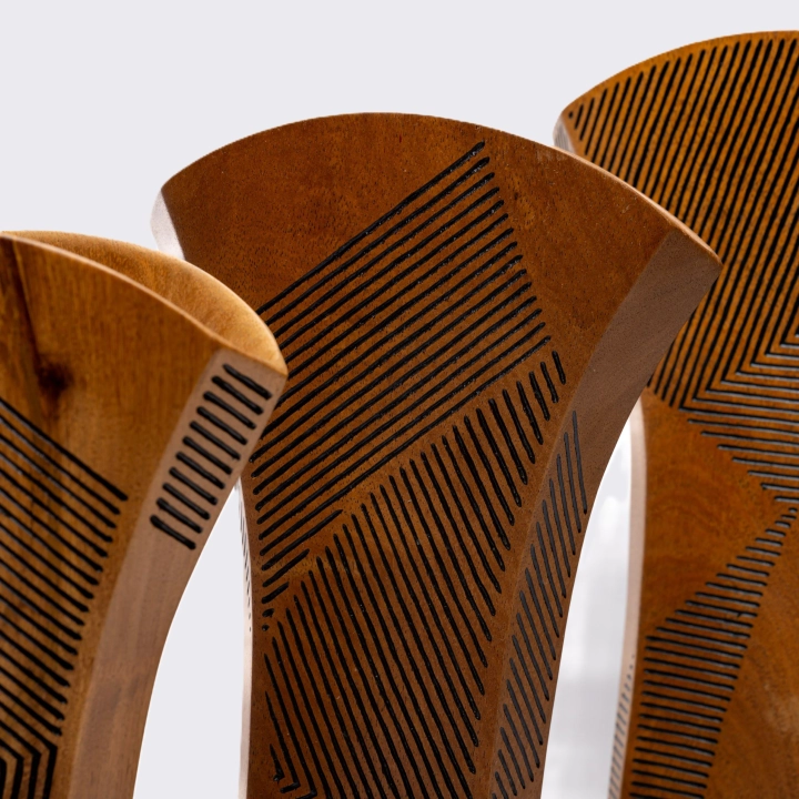 Close-up view of the vase