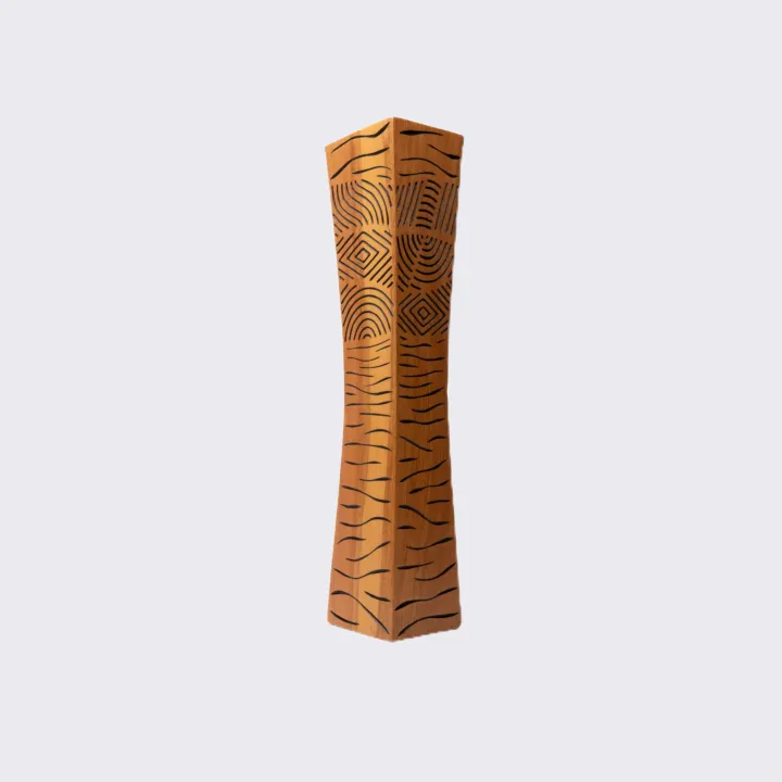Hand-carved wooden candle holder