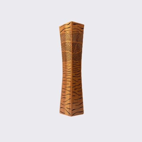 Hand-carved wooden candle holder