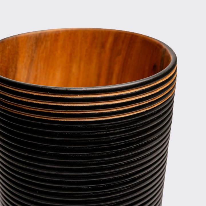 Close-up view of the vases