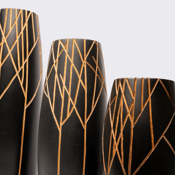 Close-up view of the vase