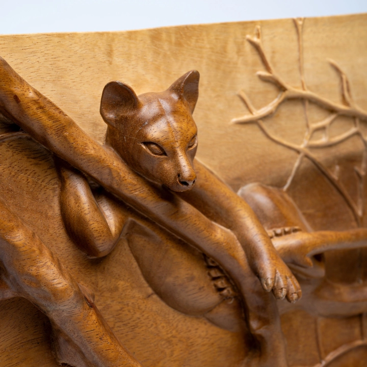 Close up view of the sculpture