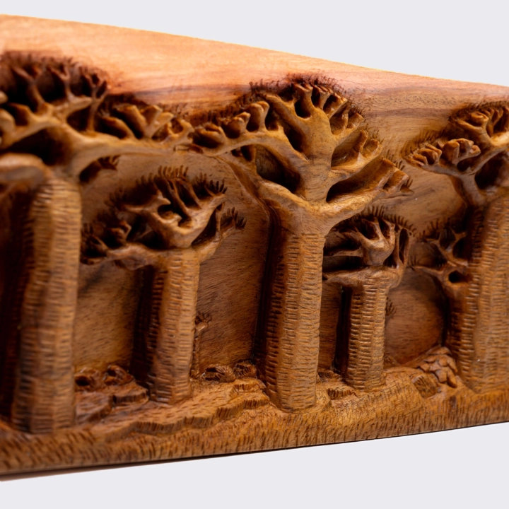 Close up view of the sculpture