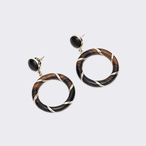 Studio shoot of the wooden earrings