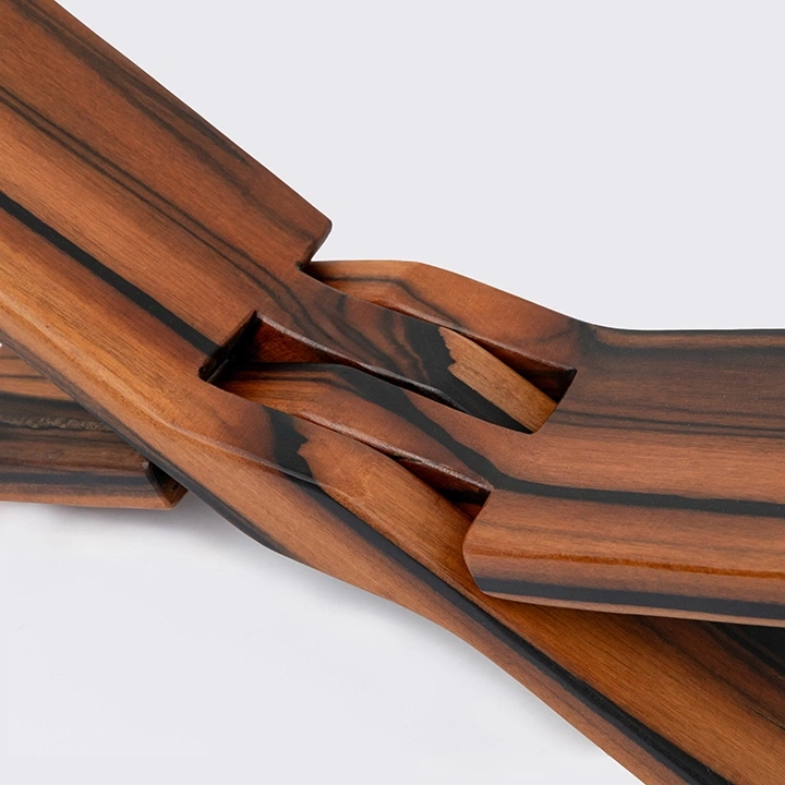 Close-up view of the book stand 's details.