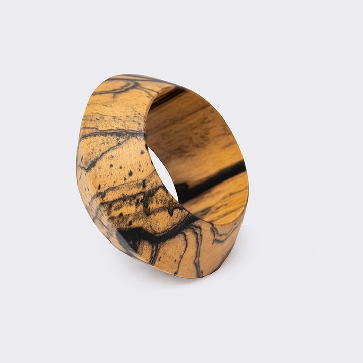 Close-up view of the napkin ring's details.