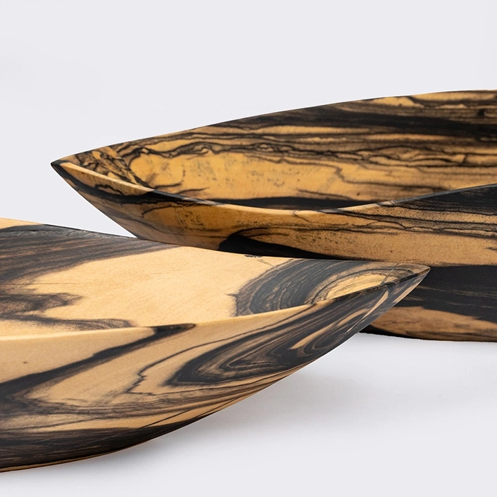 Close-up view of the bowls' details.