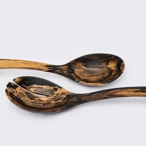 Close-up view of the spoons's details.