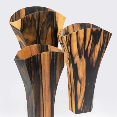 Close-up view of the vases' details