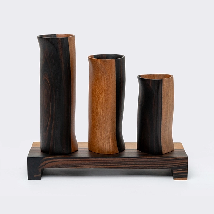 Studio shot featuring a set of vases.