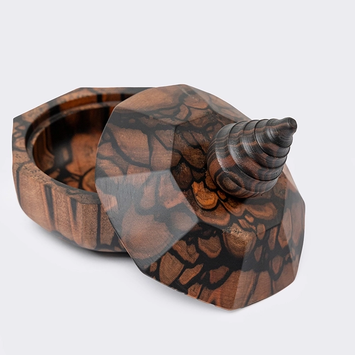 Rotating view highlighting the box's features.