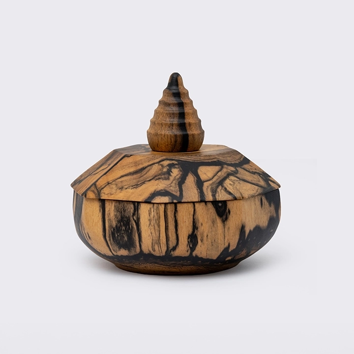 Rotating view highlighting the box's features.