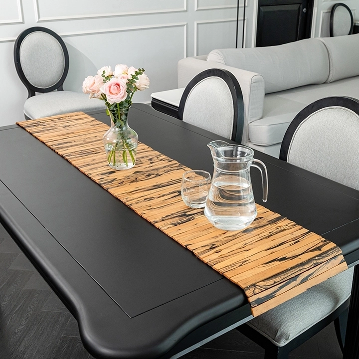 Picture in situ of the Slatted Table Runner