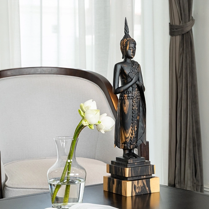  Image showcasing the Buddha sculpture in use.