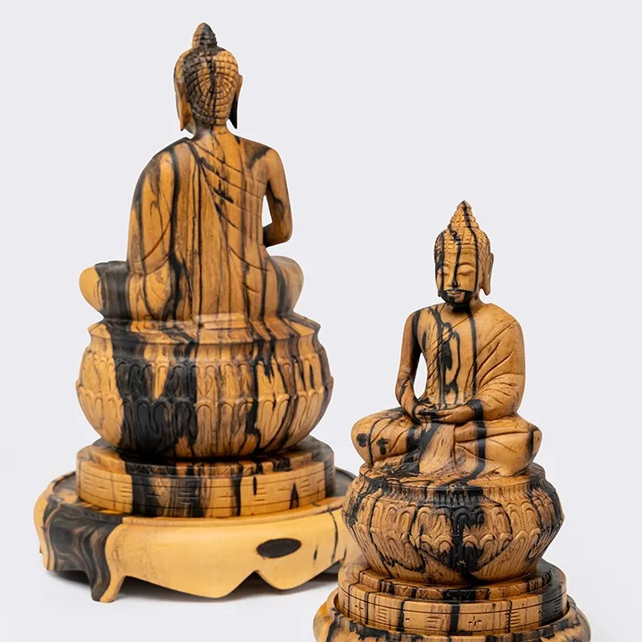 Close-up view of the buddha sculpture