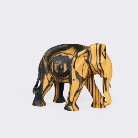 Studio shot of the elephant sculpture.