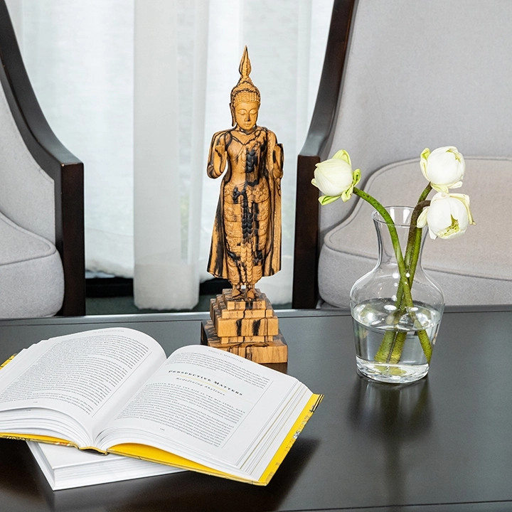 Image showcasing the Buddha sculpture in  use.