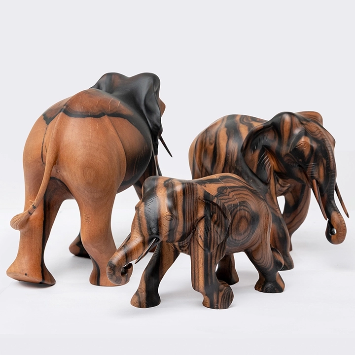 Close-up view of the Elephant sculpture's details.