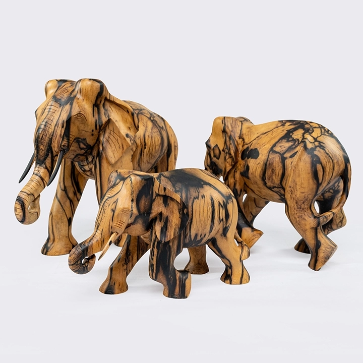 Close-up view of the Elephant sculpture's details.