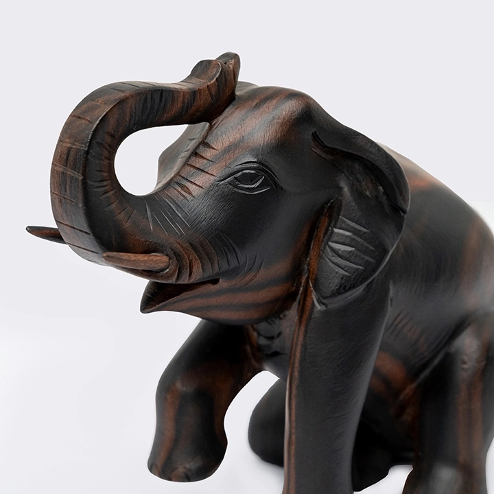 Close-up view of the Elephant sculpture's details.