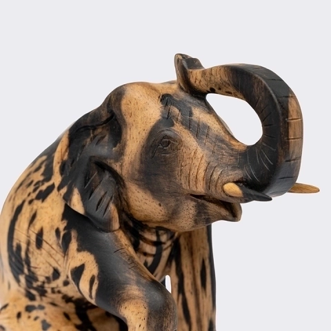 Close-up view of the Elephant sculpture's details.