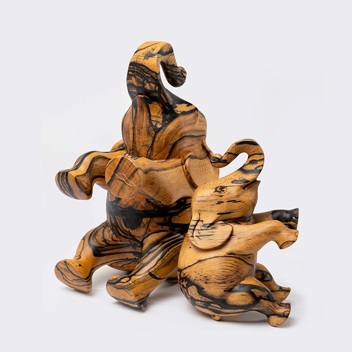 Studio shot of the elephant sculpture