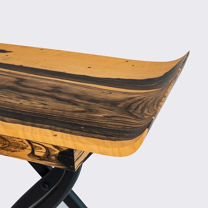 close-up view of the table